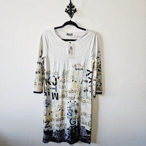 NEW Dolcezza Simply Art Dress Size S Abstract Wearable Art $155